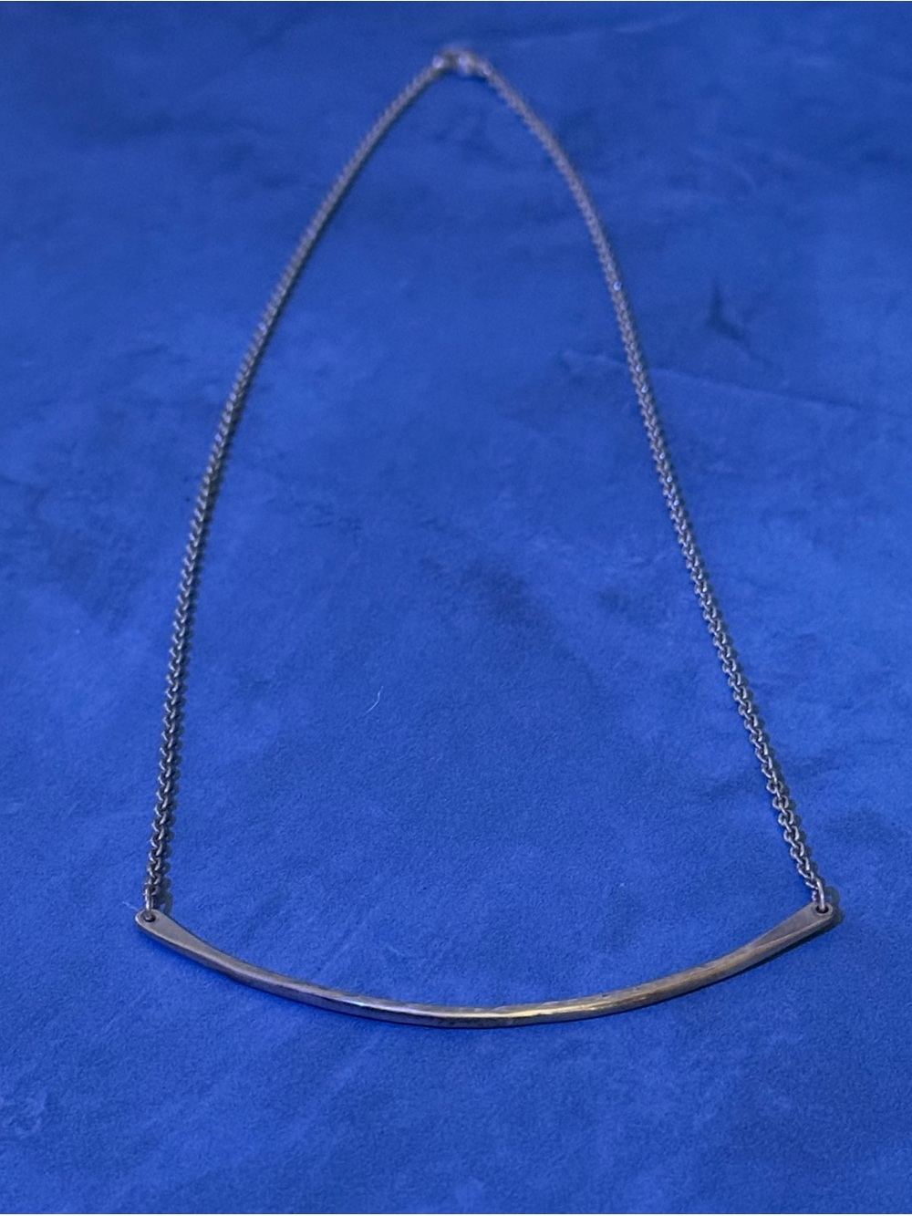 James Avery Sterling Silver Hammered Curved Bar Necklace